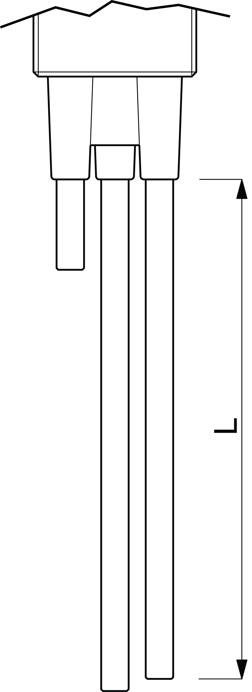 Longitud del electrodo de nivel m&iacute;nimo (E2)